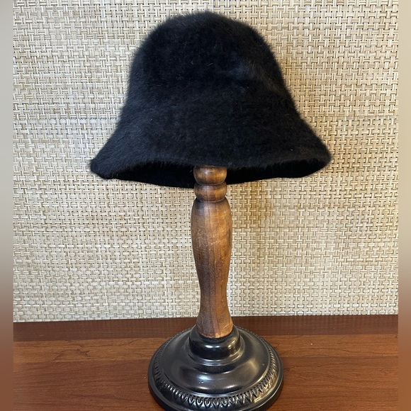 VTG 1990s Black Angora Bucket Hat by DNY - Picture 4 of 9
